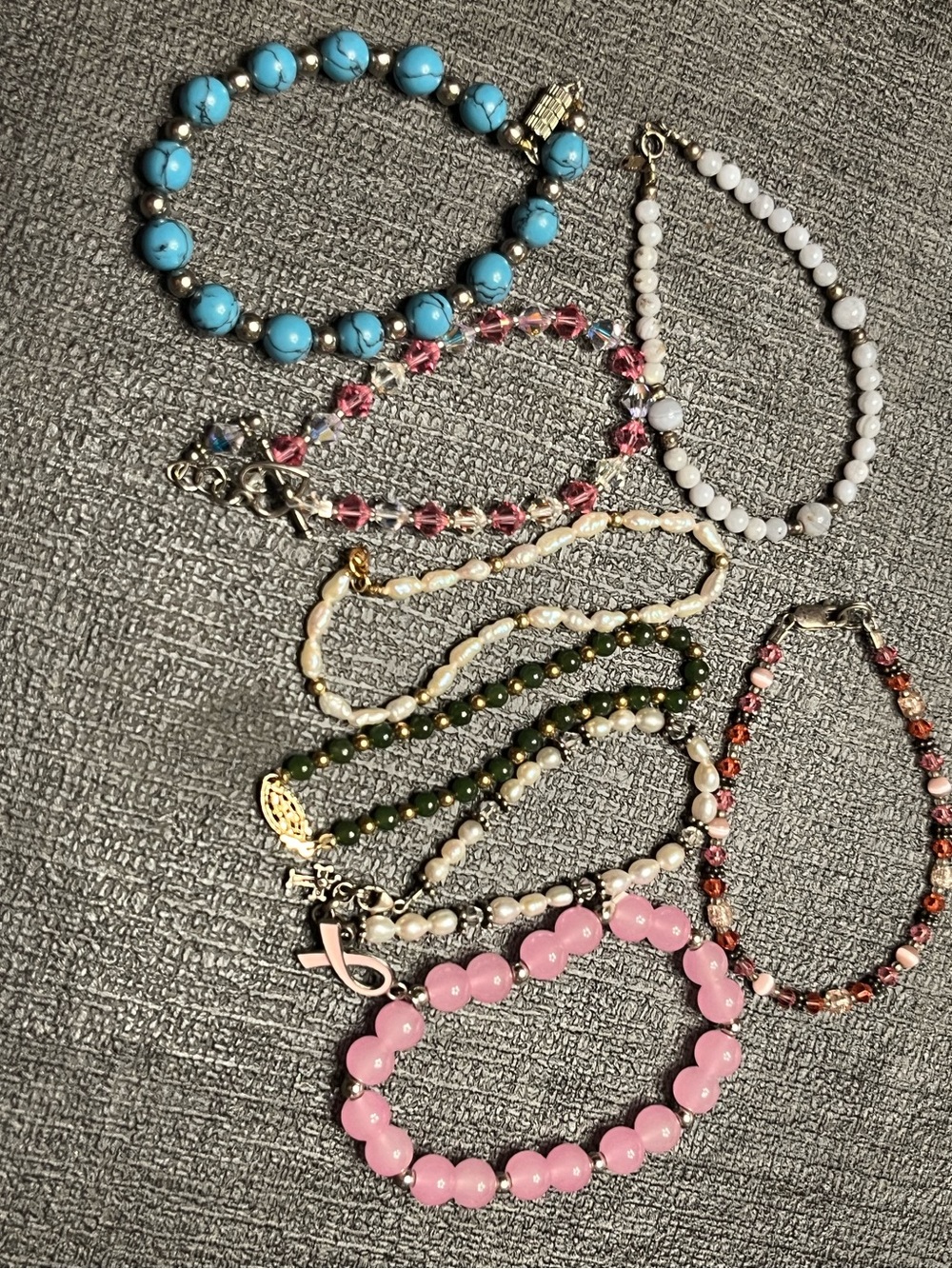 A lot of bracelets